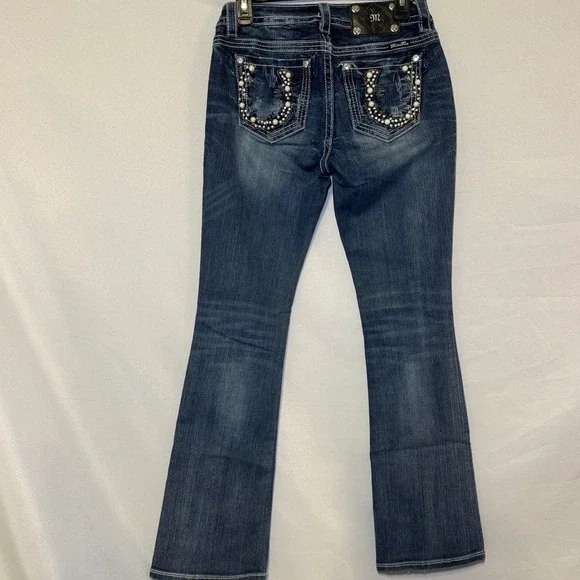 Miss Me Mid-Rise Boot Cut‎ Denim Blue Jeans - Picture 3 of 11